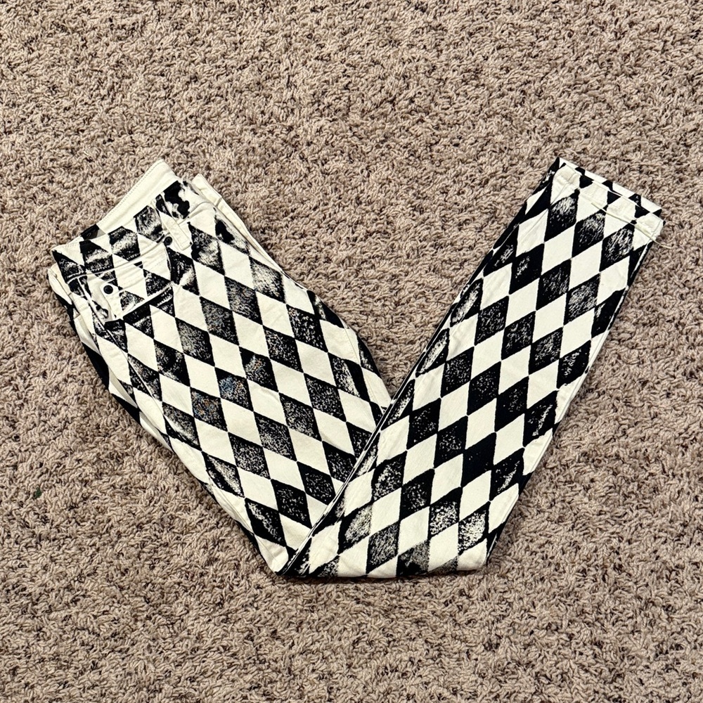 Bebe size 27 Limited Edition Harlequin diamond icon jeans
